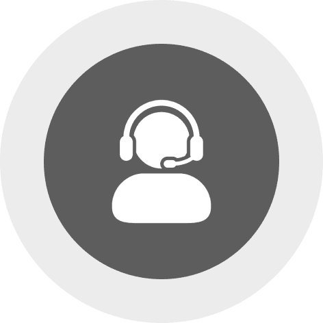 Customer support icon with headset.