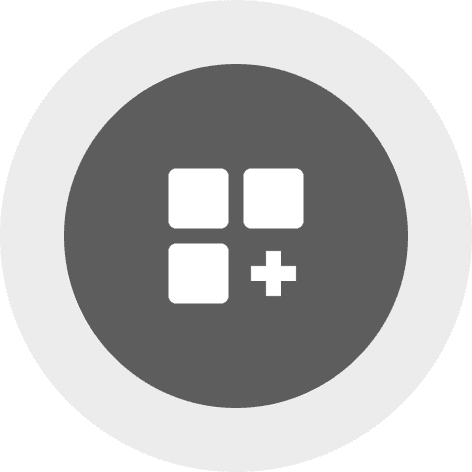 Plus symbol with four squares icon.