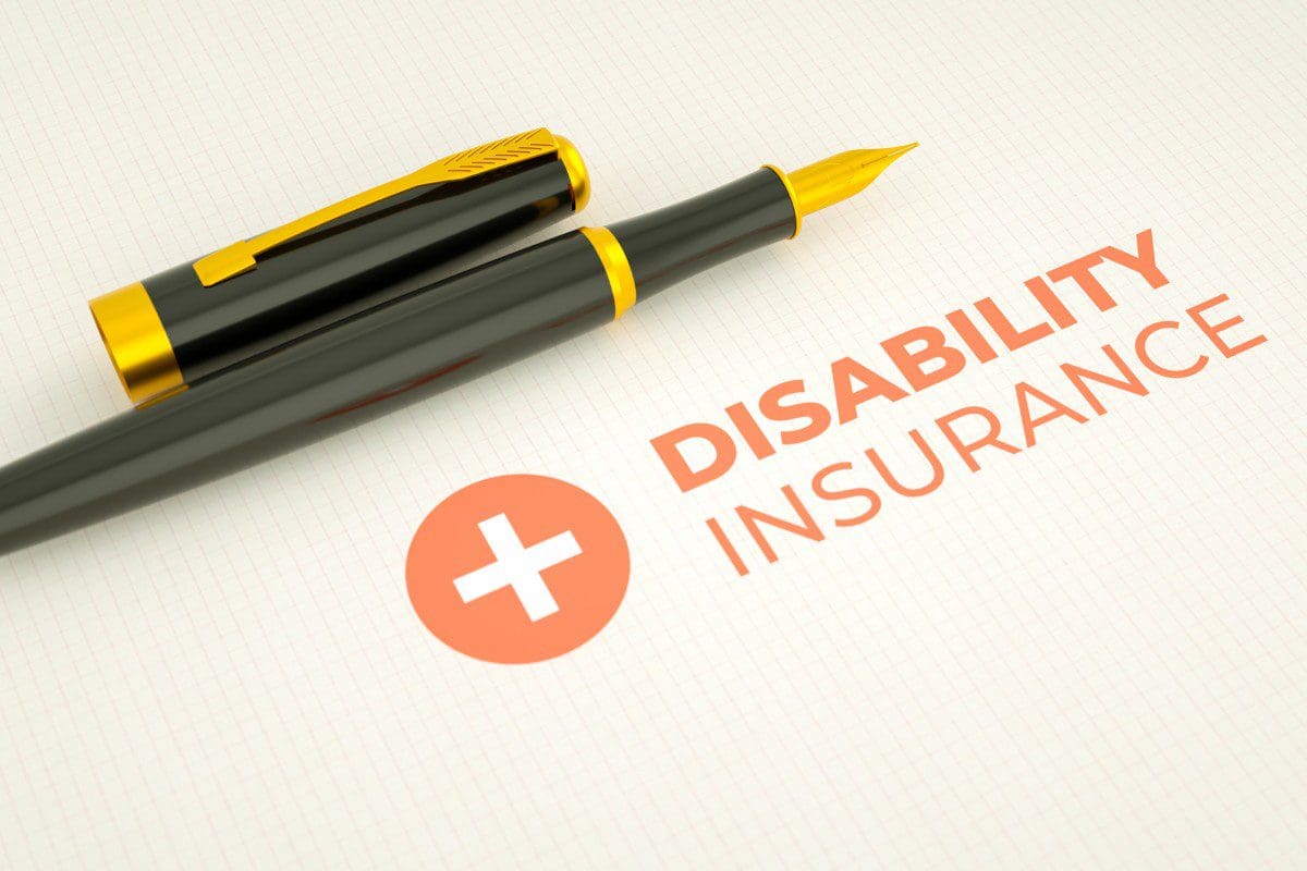 Fountain pen beside "Disability Insurance" text.